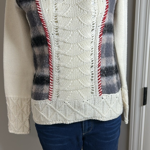 Anthropologie Angel of the North Molly Braken Sweater Womens Cream Gray Sz S